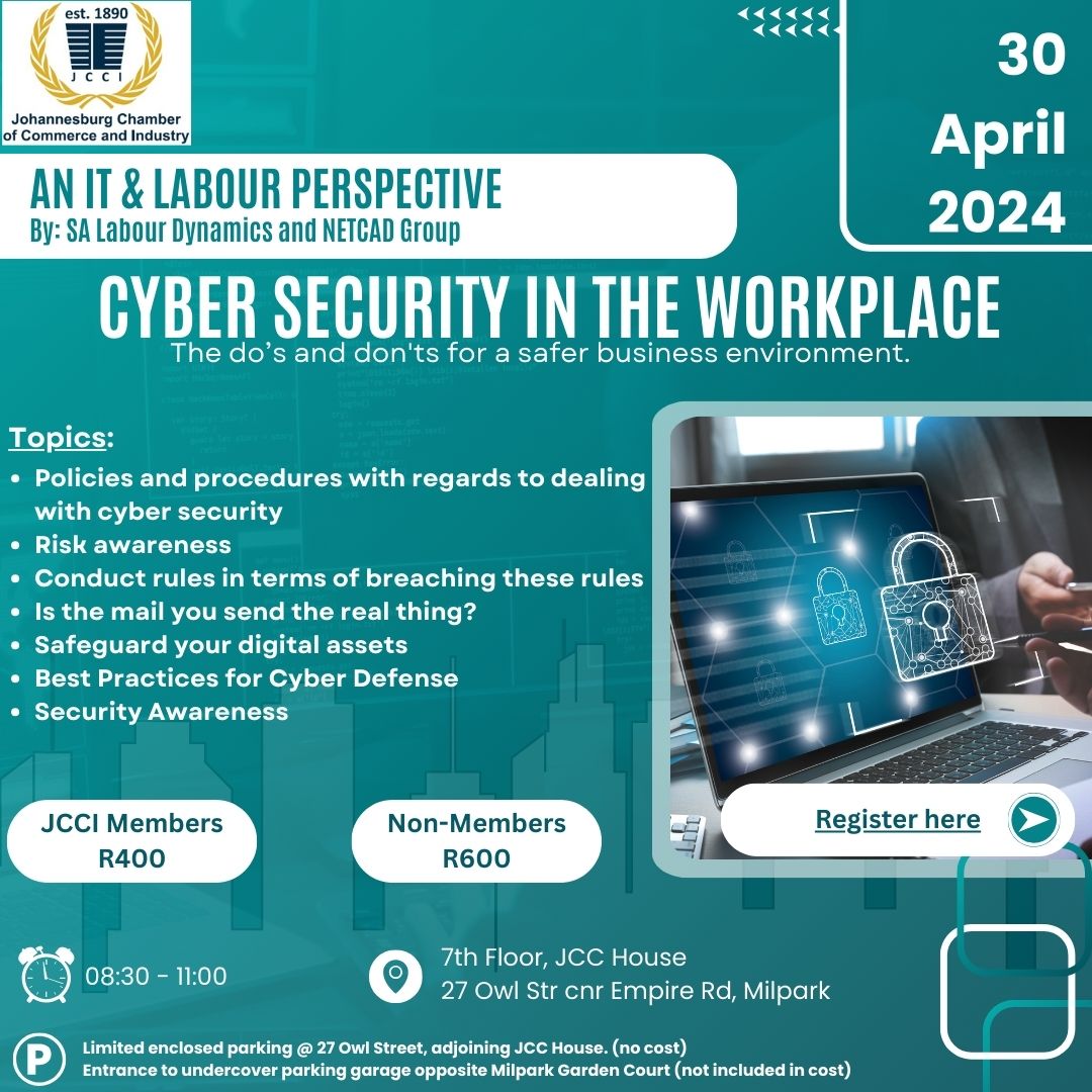 CYBER SECURITY IN THE WORKPLACE SESSION - 30 APRIL 2024